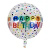 Globo de Aluminio Transparente 4D de 22 pulgadas Impresión en Inglés Feliz Cumpleaños Decoraciones para Fiesta de Cumpleaños Infantil Venta al por Mayor Transfronteriza