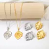Aretes y Collar Irregulares de Corazón y Hoja Chapados en Oro para Mujer Estilo Europeo y Americano, Juego de Joyería Nupcial de Acero Inoxidable, Moderno y Versátil