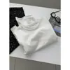 Camisa Básica de Algodão Preguiçosa com Borda Enrolada para Mulheres Outono Novo Solta de Manga Longa Camiseta Casual Europeia Top Transfronteiriço