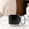 Taza de café de lujo ligera a rayas, taza de agua de cerámica sencilla, taza para parejas, taza creativa para el té de la tarde en la oficina.