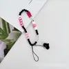 Estilo celebridad de internet moderno colorido hecho a mano con cuentas cadena para teléfono móvil colgante de amor colgante niña bolso adornos para funda de teléfono