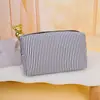 Nueva Bolsa de Maquillaje Rayada de Gran Capacidad 3D Bolso Pequeño de Mano Bolsa de Artículos de Tocador de Viaje Práctica Bolsa para Salir Lavar y Guardar