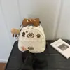 Mini mochila linda de perrito con lunares, bolso de mano de niña con forma de pan de caricatura, bolso de hombro para estudiante y para ir al trabajo