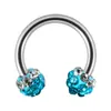 Pendientes en forma de U de Acero Inoxidable Transfronterizos Herradura Sin Goteo de Aceite Bola de Diamante Completo Diente Exterior de Acero Inoxidable Piercing de Nariz Anillo de Nariz Joyería