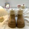 Nuevas Botas de Nieve de Invierno 2025 para Mujer, Versátiles, de Suela Gruesa, Cálidas y Engrosadas, Modernas, de Terciopelo Pequeño, con Plataforma, Zapatos de Algodón