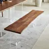 Banco Colgante Acrílico Color Nogal Rectangular Banco Madera Maciza Sala de Estar Banco para Cambiar Zapatos Banco Largo Retro Envío Gratis