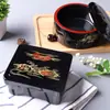 Caixa de Arroz com Enguia Estilo Japonês, Caixa de Sushi, Marmita para Trabalhador de Escritório, Caixa de Lanche Retro Criativa, Caixa de Comida com Tampa