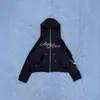 Moda Urbana Europea y Americana 2025 Sudadera con Cremallera y Pedrería con Letras Otoño e Invierno Prenda Superior de Moda Ropa Transfronteriza