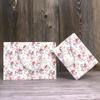 Bolsa de papel portátil en stock, bolsa de compras de regalo de mano con patrón de flores de estilo Ins simple, bolsa de regalo pequeña con logotipo imprimible