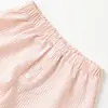 Ropa exterior de encaje dulce y femenina, shorts casuales de cintura alta, verano 2025, nuevos pantalones de pijama para casa a rayas de encaje