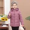 Jaqueta de Algodão de Inverno da Vovó com Forro de Lã Roupas de Algodão Engrossadas Casaco de Algodão para Pessoas de Meia-Idade e Idosos Roupa Externa Estilo Mãe Roupas de Inverno para Senhoras