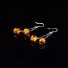 Jinpeli ámbar vivo cera de abeja Plata 925 flor aretes aretes largos joyería