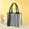 Bolso de Hombro para Estudiante Autoportante de Gran Capacidad Estampado a Rayas Bolsa de Lona para Compras de Ropa Logotipo Personalizado Venta al por Mayor
