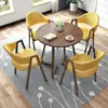Mesa de comedor redonda minimalista nórdica y juego de sillas, mesa de centro para tienda de té con leche, mesa de centro para discusiones de oficina, mesa de comedor para el hogar