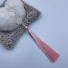Recuerdos de Xiangfei Tuan Hua Cuentas Hebilla de Seguridad Borla 15cm Oreja Zi Estilo Antiguo Hanfu Cheongsam Solapa de Presión Guirnaldas Accesorios de Ropa