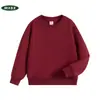 Moletom infantil gola redonda estilo primavera e outono manga longa peso pesado uniforme de classe de jardim de infância camisa de publicidade estampa gráfica estampa de texto adicionar bordado de logotipo
