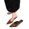 Otoño 2025 Nuevo Estilo Francés Tacón Gatito Estampado Leopardo Tacones Altos Mocasines de Punta Cerrada Zapatos de Mujer para Uso en Exteriores Planos de Gamuza