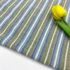 Tela de algodón y lino con rayas de color, tela a rayas para lavar, tela jacquard teñida en hilo, tela para vestido de estilo étnico