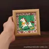 Pintura Decorativa de Caballo de Dibujos Animados Creativa, Marco de Madera con el Mensaje "La Felicidad y la Paz Llegan Rápidamente," un Regalo de Inauguración para Amigos