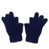 Luvas de Inverno de Duas Dedos com Dedos Expostos para Tela Sensível ao Toque Jacquard Revertido Pelúcia Escovada Quente Estilo Estudante Espessas de Meio Dedo para Inverno