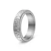Modelo Nuevo Original Más Vendido Anillo Giratorio de Acero de Titanio Moon Pit para Alivio del Estrés con Textura Martillada a Mano y Patrón Irregular Suministro de Joyería