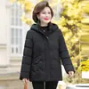 Casaco de algodão plus size para mulheres de meia-idade e idosas, roupas de inverno para mães, roupas espessadas para idosos, casaco de algodão de inverno para avós de 60-70 anos