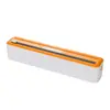 Caja de Almacenamiento de Papel de Hornear y Papel de Aluminio de Plástico Extra Grande con Cuchilla Doble Deslizante para Cortar Film Plástico con Ventosa Magnética para Cocina del Hogar