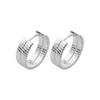 Pendientes de plata de ley S925 para mujer, estilo coreano, con hebilla de oreja redonda a rayas, joyería para la oreja, estilo frío de nicho de alta calidad, venta al por mayor