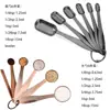 Conjunto de Colheres de Aço Inoxidável Metal Ponta Quadrada Cauda Quadrada Colheres Medidoras Utensílios de Confeitaria Ferramentas de Cozinha Atacado Redondo