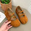 Zapatos tipo gorro, faldas que aumentan la altura, zapatos Mary Jane para mujer, nuevo estilo otoño/invierno 2026, zapatos de suela gruesa retro poco profundos de estilo francés