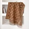 Bufanda de Estilo Coreano Relajada de Doble Cara con Borlas de Estrella para Mujer Otoño Invierno Simple Versátil Ambiente Viaje Cálido Chal Grande