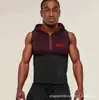 Colete Masculino Popular Youngla com Estampa de Letras e Design com Capuz, Meio Zíper, Secagem Rápida, Respirável, Elástico