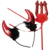 Suministros de Halloween para Fiesta de Adultos y Niños Accesorios de Performance Cosplay Diadema de Diablo Cuernos Tenedor del Diablo