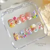 Acessórios Fofos de Urso Transparente para Nail Art Dopamina Desenho Animado 3D Coração Laço Urso Decoração de Unha Venda por Atacado