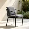 Silla de ratán para patio exterior, mesa y sillas de ocio, balcón al aire libre de jardín para el hogar, silla creativa con respaldo de cuerda para casa de huéspedes, mesa de café pequeña