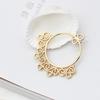 Acessórios de Joalheria DIY Coreano Ouro Real 14K Brincos Vazados Pingente DIY Material de Brincos Artesanais Pingente de Flor