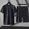 Pantalones capri elegantes de verano para hombre, artísticos, populares, estilo japonés, traje casual versátil de moda nueva de Harajuku de media manga