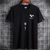 Verão Manga Curta Algodão Masculino Gola Redonda Camiseta Moderna Manga Média Camiseta Básica Tamanho Plus Top Promoção Influenciador