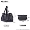 Bolsa de playa de malla, bolsa de almacenamiento para artículos de tocador de viaje, bolso tote calado, bolsa con cordón, bolsa de compras plegable, bolsa interior