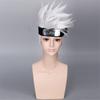 Peluca Mufei Peluca Anime Plata Oscuro Blanco Altísimo Volteado Cabello Corto Peluca Cosplay Estilo Anime Rizado