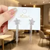 Brincos de Pérola Geométricos com Pino de Prata 925 para Mulheres, Brincos de Franja Modernos, Brincos de Luxo, Brincos Elegantes Retrô Venda por Atacado