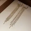 Pendientes de Borla Redonda con Circonita de Aguja Plateada Estilo Nuevo Retro Elegantes Versátiles Pendientes de Lujo Ligero de Gama Alta para Mujer