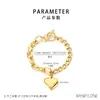Pulsera de Acero Inoxidable con Forma de Corazón Personalizada Estilo Francés para Mujer, Moda Transfronteriza Chapado en Oro de 18K Cierre Ot Joyería al por Mayor