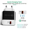 Cargador cabeza de pie QC3.0 Explosiones carga rápida 3A USB cepillado multifuncional cargador de carga rápida directo de fábrica