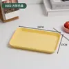 Bandeja de Paja de Trigo Estilo Nórdico Ins Bandeja Rectangular de Plástico para Uso Doméstico Taza para Empanadillas Taza de Té Plato Plato de Frutas
