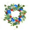 Guirnalda de Margaritas Frescas Transfronteriza Colgante de Puerta Festivo Simulación de Rama Seca Roja, Blanca y Azul Decoración Colgante de Pared Flores de Seda