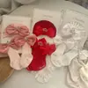 Conjunto de Gorro y Calcetines para Bebé Niña, Gorro de Hilo con Lazo Rojo, Gorro Protector de Fontanela para Recién Nacido, India