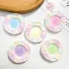 Juguete de Comida en Miniatura Plato de Pan Pegamento de Resina Dibujo Animado Adorno Accesorios Mini Plato de Postre Accesorios Pequeños para Manualidades