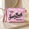 Bolsa de Cosméticos Estampada em Material de Mergulho com Zíper para Viagem Armazenamento de Artigos de Higiene Pessoal Femininos
