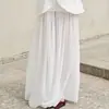 Falda Larga de Retazos Blancos Transfronteriza para Mujer, Estilo Europeo y Americano, Nueva Primavera/Verano 2026, de Cintura Alta, Fluida, Casual y Elegante
